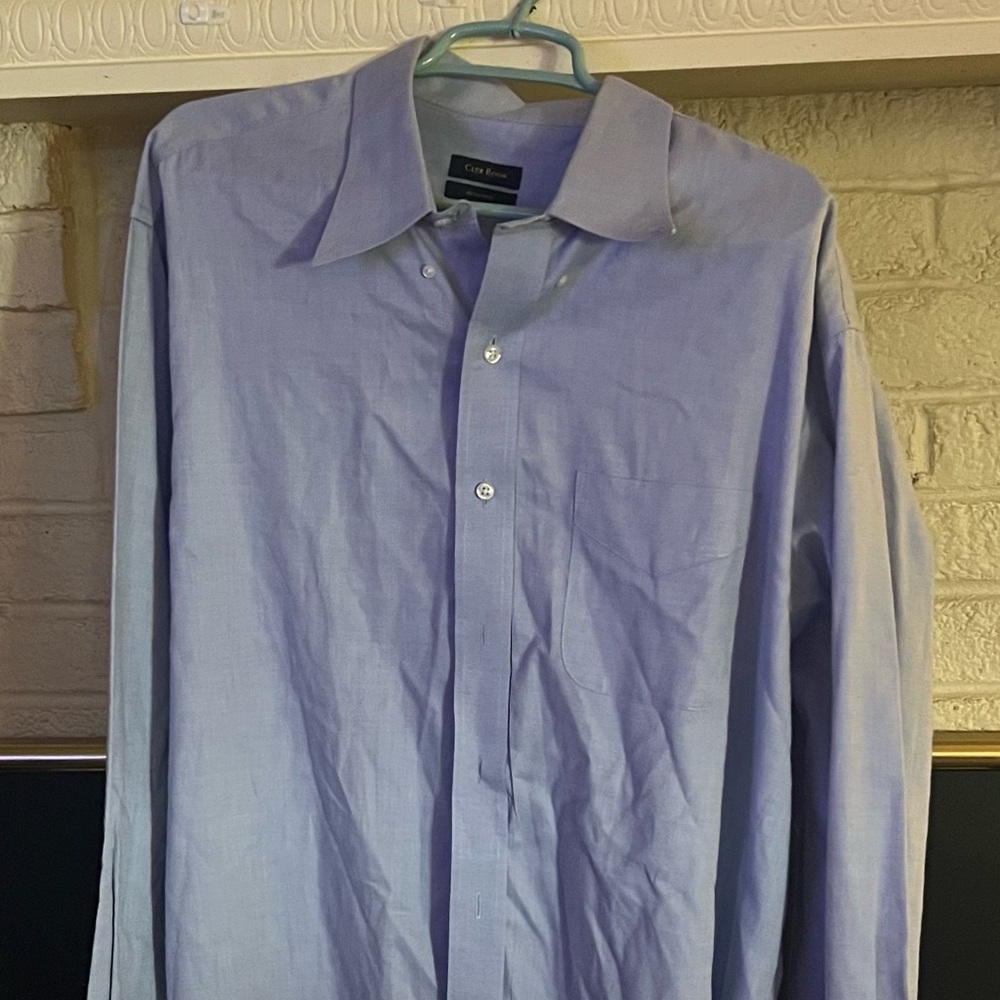 Club Room  Iron free Dress Shirt, Pale Blue, Men’s XXL